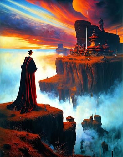 XcBAIHOUD Wandbild ohne Rahmen, 58 x 90 cm, Leinwandbild, bezaubernd, tödlich, fließende Wolke