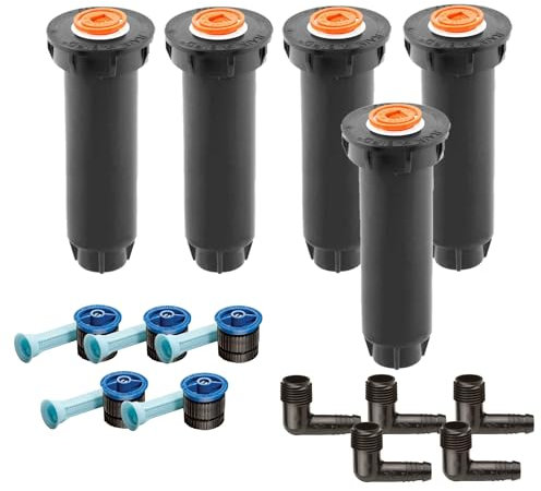 5X Rain-Bird 1804 Versenkregner mit 10 Van Düsen 2,1-3,1 m & 1/2 Flexwinkel SBE050