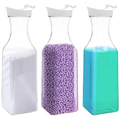 3PCS Washing Powder Storage,1.5L PET Laundry Detergent Storage Container, Durable Detergent Dispenser, Laundry Liquid Storage for Fabric Softener, Scent Booster, Laundry Powder,Laundry Pods Storage