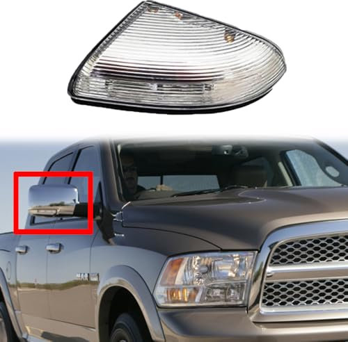 JianJz Spiegelanzeige Blinker Für Dodge Ram 1500 2500 2009-2018, Auto Seitenansicht Rückspiegel Signal Licht Anzeigeleuchte Zubehör 68064948AA/68064949AA 68232479AA/68232478AA,Right