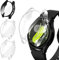 ivoler 3 Piezas Funda con Protector de Pantalla para Samsung Galaxy Watch 7 40mm, Protección Completa Carcasa Protectora Delgado Suave TPU Anti-Arañazos Case, 2 Transparente + 1 Negro