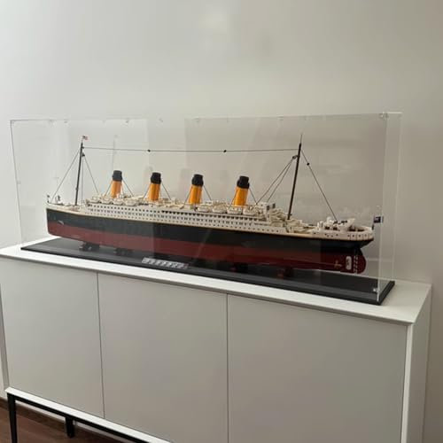 DDXMML Acrylic Display Case, Compatible with Lego 10294 Titanic Model Set, Transparent, Dustproof, Storage Box