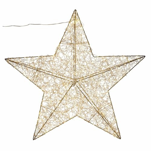 Loberon LED-Stern Vivetelle - 720 Warmweiße Lichter - für Innen & Außen - Filigrane Struktur - Weihnachtsbeleuchtung - Weihnachten - Eisen - Kupfer, Champagner