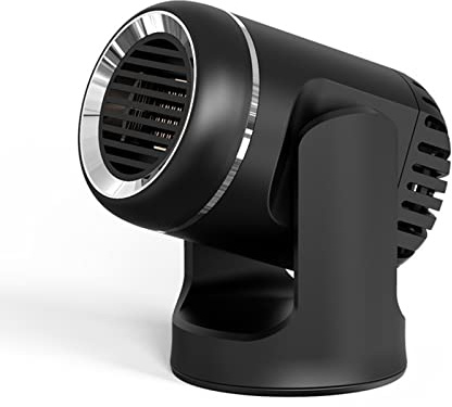 Auto-Heizung, 12 V, 130 W, elektrische Auto-Heizung, Abtauung, Defogger, tragbarer elektrischer Heizventilator, Windschutzscheiben-Defogger für Auto, Schwarz, Weiß (Schwarz)