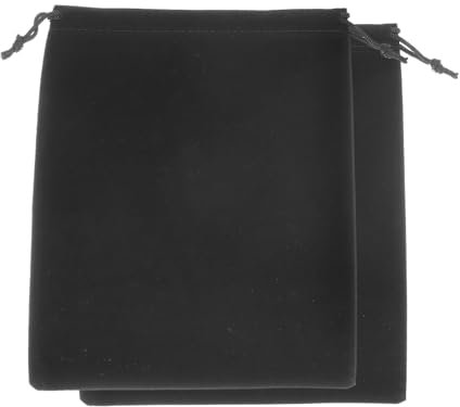 sourcing map 2pcs Headphone Pouch, Headset Carrying Bag, Portable Headphone Storage Protection Travel Pouch, Soft Drawstring Velvet Over-Ear Headphones Bag for Classroom, Black, M