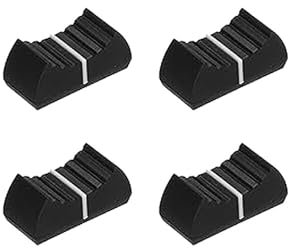 4Stück 24mmx12mmx11mm Fader oder Schieberegler, Konsolenmischer Schieberegler Fader Knöpfe Ersatz für Potentiometer Faderknöpfe (Schwarz)