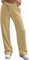 Generisch Trousers for Women Lang Freizeithose High Waist Für Frauen Gerade Hose Mit Taschen Fitnesshose Jogging Sport Yoga Gym Weite Damen Schlupfhose Kurzgröße (M Gold)