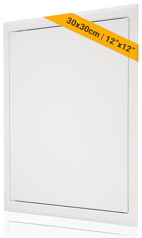 Proxinova Puerta de inspección de 300 x 300 mm, puerta con apertura a presión para pared exterior resistente, puerta de inspección de metal para mantenimiento contador de agua, gas, contador eléctrico