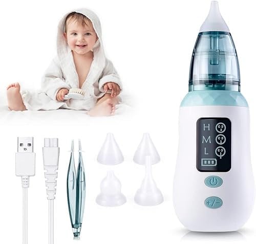 Baby Nasensauger, Elektrischer Nasensauger Mit 9 Saugstufen, Nasensauger Mit Licht Und Musik, Nasensaug Baby Effiziente Klarer Nasenschleim, Flüssigkeitsspeichertank Mit Großem Fassungsvermögen