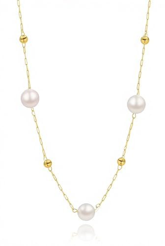 Enautoabs Boho Gold Perlen Halskette Choker für Frauen Perlen Station Kette Halskette Mehrere Strang Halskette Hochzeiten Halskette Schmuck