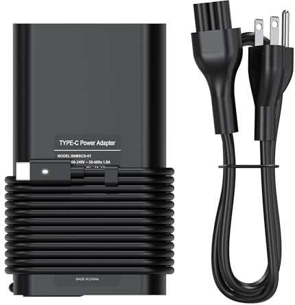 USB C 65W Laptop Charger for Dell Latitude 5285 5289 5290 7212 7275 7285 7290 7390 7420 Dell XPS 13 9350 9360 9365 9370 9380 Chromebook 3100 3400 5190 LA65NM190 HA65NM190 DA65NM190 Power Supply