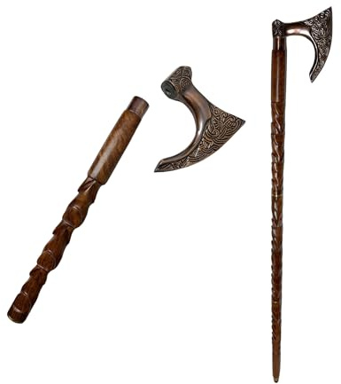 NautiKraft Adjustable Folding Walking Cane, 37 Inch, Brown, Wood, Brass Hammer Handle, 3 Fold, Non-Slip Tip, Cane for Senior, Men, Women, Gift, New Year Eve, Vintage Stick