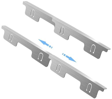rflaueo U264-4 Herdspaltabdeckungen, Edelstahl, einziehbare Herdspaltfüller, Verkleidungs-Set, Küchenherd, Theke, Lückenabdeckung, Länge 350 mm bis 700 mm, 4 Stück