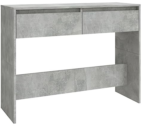HETFTJN Tavolino Contenitore Consolle Ingresso Moderno Mobili Ingresso Moderno Tavolino Laterale Da Divano - Tavolo Consolle Grigio Cemento 100x35x76,5 cm in Truciolato per Camera Da Letto Ingresso