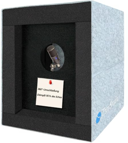 BXI Cabina vocale chiusa, scatola isolante per microfono portatile, filtro riflettente pieghevole con schiuma acustica e pannelli, registrazione audio box attrezzatura per studio domestico per podcast