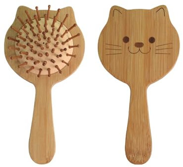Weenwill Spazzola per Capelli per Bambini,Spazzola Bambina Mini Spazzolas Capelli Spazzolas Districante Bambina di Bambù per Capelli Bamboo Brush per Bambini Ragazze