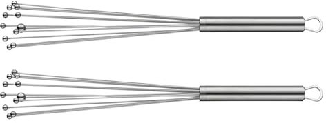 Jimkply - Juego de 2 batidores de acero inoxidable, batidor wmf, herramientas de horneado en espiral, accesorios de cocina para mezclar y remover (10 pulgadas)
