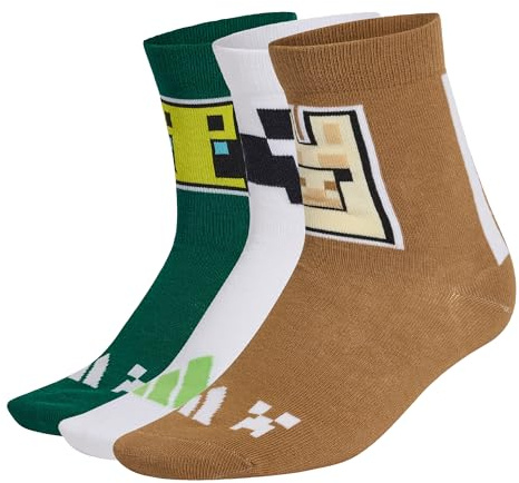 adidas Unisex Kinder Minecraft Youth 3 Pairs Per Pack Socks Socken (1er Pack)