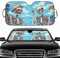 Blueshyhall Parasol para coche con diseño de esqueleto de calavera, protección solar para el parabrisas delantero, cubierta delantera de aluminio con ventosa, divertido verano para coches (145 x 70 cm