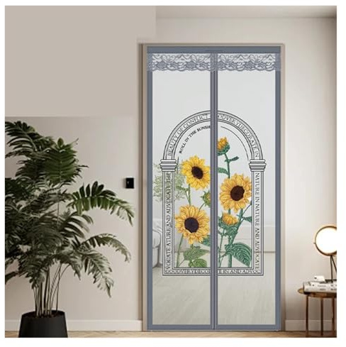 TXLEAPEY Tenda for Porta a Forma di Girasole, zanzariera Magnetica for Porta, zanzariera Estiva for Finestra, Rete for la casa, divisorio(100x200)