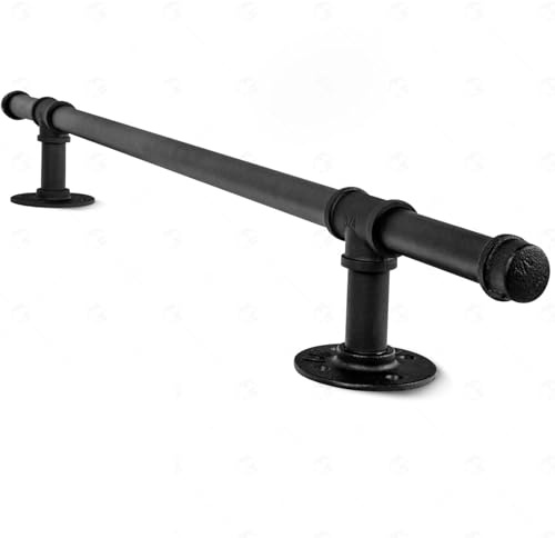 Safety il pour garage et porche - Rampe d'escalier murale en métal noir - Pour personnes âgées et enfants (taille : 50 cm)