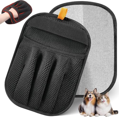 Pet Hair Removal Glove for Cats & Dogs, Upgraded Five-Finger Electrostatic Pet Hair Glove, Reusable Magic Brush Pet Hair Remover Tool for Laundry, Carpet, Couch, Car Seat