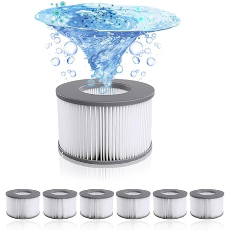 HYZYWON Cartuccia Filtro Piscina Compatibile con MSpa 6 PCS Filtro Piscina Tipo H, Cartucce Filtro, Cartuccia Filtro Acqua, Filtro per Spa e Hot Tub