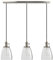 PathsOn Industrial Modern Vintage Loft Bar Kitchen Ceiling Pendant Lights Fittings Cluster Chandelier Glass Lampshade Hanging 3 Lights Fixture for Island Living Room Dining Room Bedroom (Brushed)