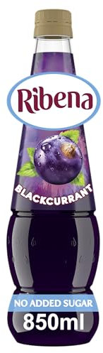 Ribena Blackcurrant Squash No Added Sugar 850ml – Real British Blackcurrants | Rich in Vitamin C | No Artificial Colours or Flavours | 100% Recycled Plastic Bottle