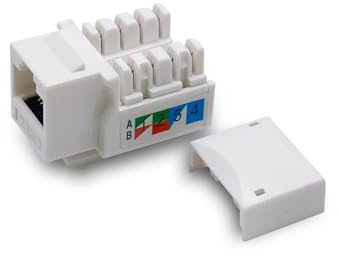 Lot de 50 prises Keystone Cat6 - Prise murale Ethernet - Coupleur réseau Cat6 - Compatible Cat5/5e/6