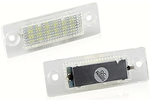 2pcs Auto 18 LED Kennzeichenbeleuchtung Nummernschildbeleuchtun Licht für Touran Caddy 3 Golf 5 Plus J-etta 5 P-assat B5.5 B6 Sedan, 12V Error Free Canbus Bright Weiß Lampen Leuchtmittel