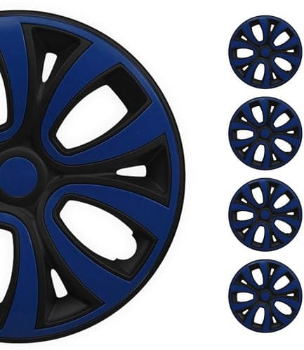 OMAC 4X Radkappen Radzierblenden Radblenden 16 Zoll Stahlfelgen Glänzend Schwarz-Dunkel Blau