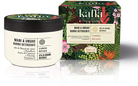 Helan, Kaffa, Moisturising and Perfumed Cleansing Hand and Nail Cream - Natural Silk Effect Hand and Nail Cleansing Butter with Protective Action, with Sweet Almonds and Vitamin E, 40 ml
