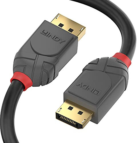 LINDY 36486 10m DisplayPort 1.2 Kabel, Anthra Line