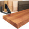 LAMO Manufaktur Wandregal Holz Baumkante | Regal Farbe: Dunkel | mit schwarzem Basic Regalträger | 90 cm