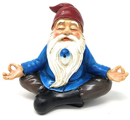 ZAEO Zen-Gartenzwerg – Outdoor-Statue – 22,9 cm hoch Vollfarbiges Polyresin-Figur