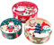 Hemoton Christmas Cake Storage Tins Set of 3, Metal Nesting Canisters for Cakes, Biscuits & Savouries, Empty Vintage Kitchen Storage Containers, Round with Lids, 25cm, 21cm, 17cm