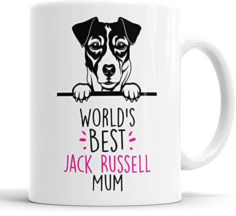 Faithful Prints Jack Russell World's Best Mum Mug Dog Mum Jack Russell Mum Cup Friend Funny Gift for Birthday Christmas, Jack Russell Mug