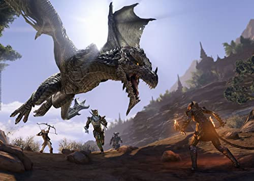 Displate Elder Scrolls Metallposter Elder Scrolls Skyrim Poster Elder Scrolls Bild Skyrim Leinwand Skyrim Poster The Elder Scrolls Online Screenshots - Dragon Combat Poster 32x45cm
