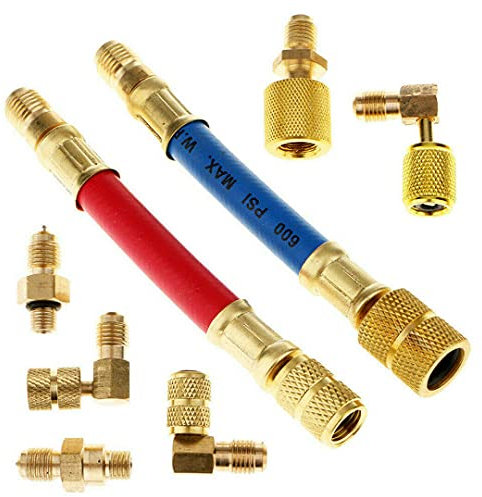 Riloer 8x A/C R12 R134A Climatisation Réfrigération Connecteur Adaptateur Tuyau Aircon Connecteur Adaptateur
