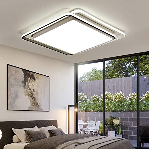 kangten LED Deckenleuchte, Moderne Deckenlampe 54W Quadratisch Deckenleuchte Acryl Küchenlampe für Wohnzimmer Schlafzimmer Kinderzimmer