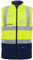 Hi Vis Reversible Fleece Gilet Reflective Saftey Security Work Jacket Protective Waistcoat Bodywarmer (Yellow/Navy, M)