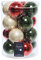 Kaemingk Weihnachtskugeln Glas 8cm x 16 Stück Christbaumkugeln Mix piniengrün rot Champagner