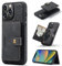 HERCN PU Custodia in Pelle per iPhone 14 PRO 6.1;Porta Carte Rimovibile -Cavalletto -Cover per Cellulare Funzionale con Piccolo Portafoglio Magnetico Unico. (Nero)