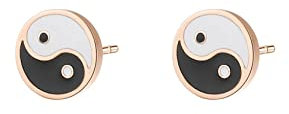 Happiness Boutique Damen Yin Yang Ohrstecker aus Edelstahl | Kleine Yin und Yang Ohrringe in Gold - Rosegold, Silber | Glücksbringer Talisman Schmuck