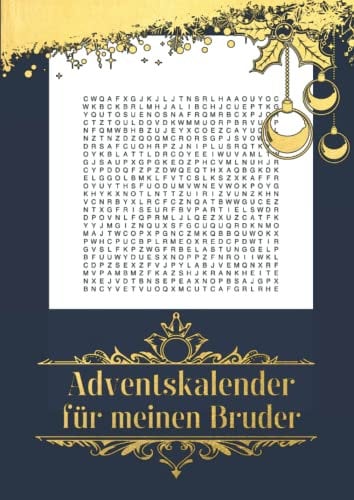 Adventskalender für meinen Bruder: Wortsuchrätsel im Edlen Design für den besten Bruder der Welt | Das Rätselheft für die Vor-Weihnachtszeit