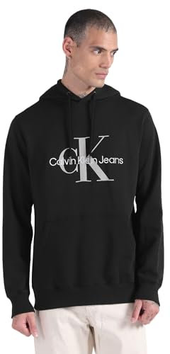 Calvin Klein Jeans Seasonal Monologo Regular Hoodie J30j320805, Felpe con cappuccio Uomo, Nero (Ck Black/Porpoise), XXL