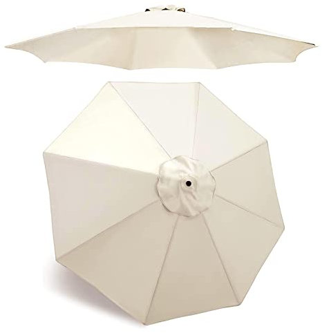 2.7m|3m|6-Baleines|8-Baleines Toile de Rechange pour Parasol Remplacez L'ancien Auvent Auvent de Rechange Rond | Tissu Polyester 180G | UV30+ | Étanche | Résistant Aux Déchirures | 5 Couleurs (Color
