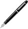 MOUDOAUER Screw Style Black Fountain Pen Black With Silver Clip Fine Nib Acrylic Screw Cap Accessory