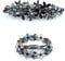 WJRQD 2 Stück Elegante Haarspangen für Damen Mädchen, Glitzernde Mode Exquisite Blume Kristall Haarspangen (Schwarz und Dunkelblau/Grau und Grau)，zwei Formen